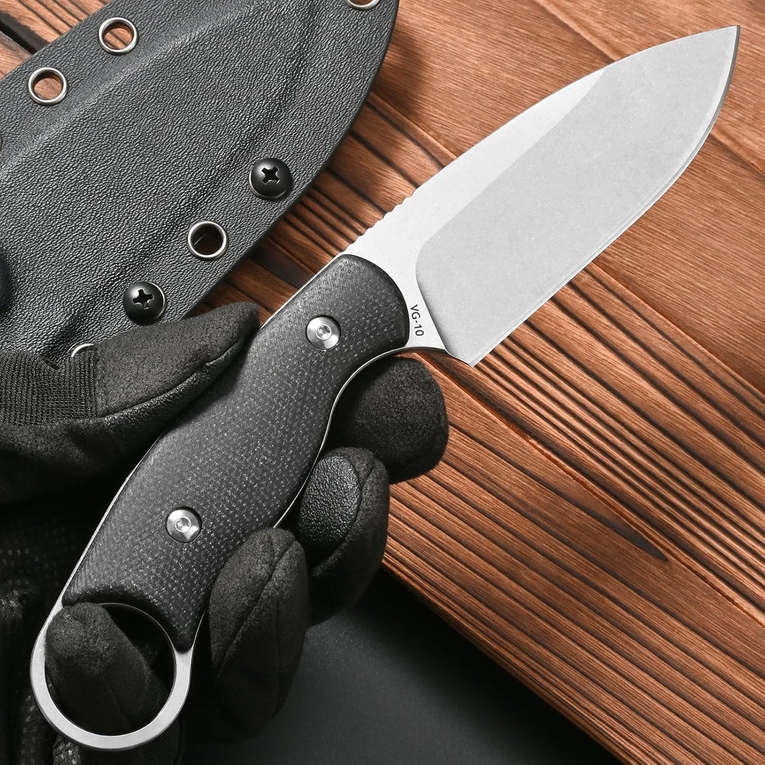 Bushcraft Knife Fixed - Eafengrow FF116 Fixed Blade Knife VG10