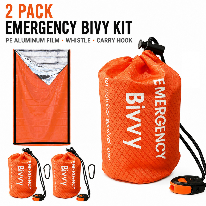 Bivy Bag Emergency - 2 Pack Emergency Sleeping Bag, PE
