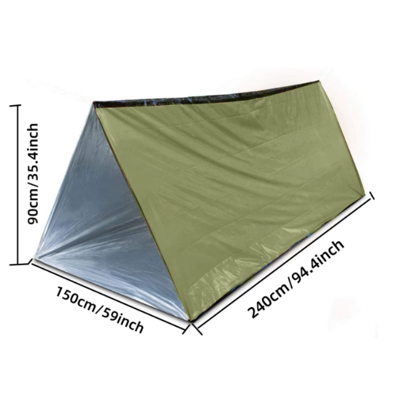 Emergency Mylar Tent - 2 Person Reusable Mylar Tube Emergency