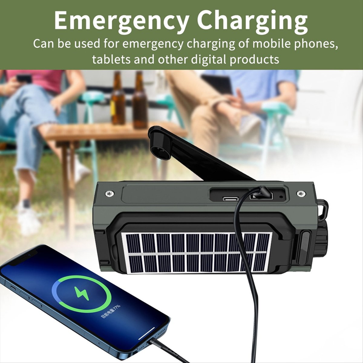 Solar Emergency Charger - A26Z Portable Solar Radio, Emergency Hand