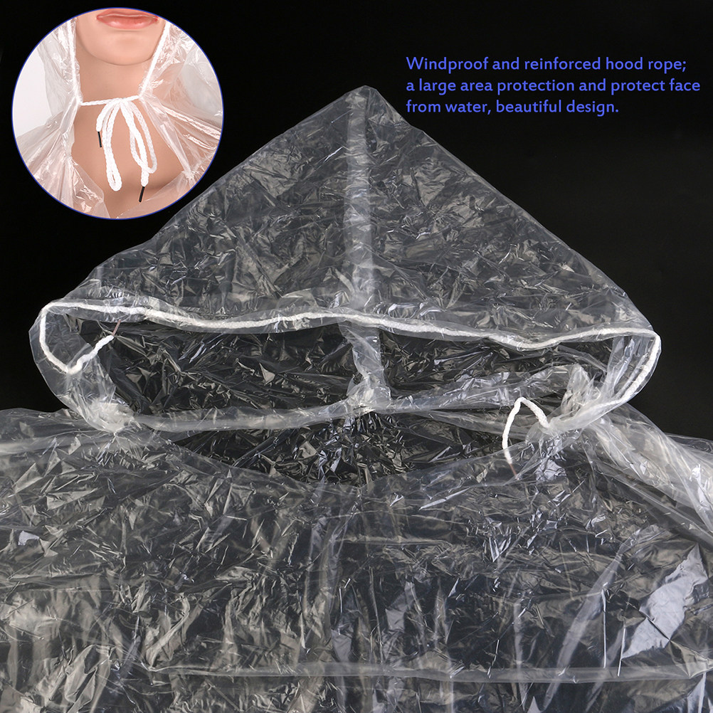Emergency Poncho Rain - 10Pcs Adult Disposable Raincoat Waterproof Windproof