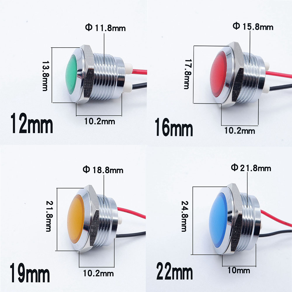 10pcs 12/16/19/22mm Metal LED  - đánh giá và giá Signal Panel Orange