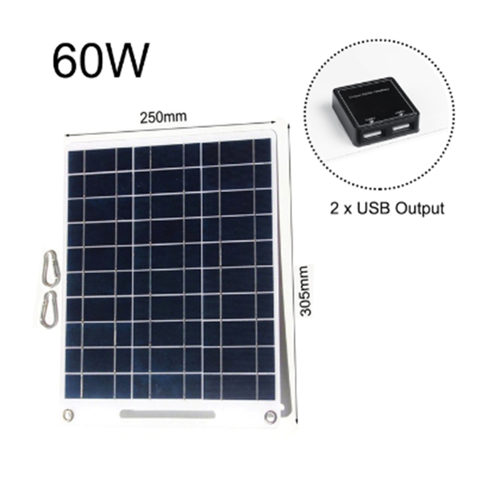 New 60W Solar Panel Portable 5 - đánh giá và giá Solar Emergency Charger