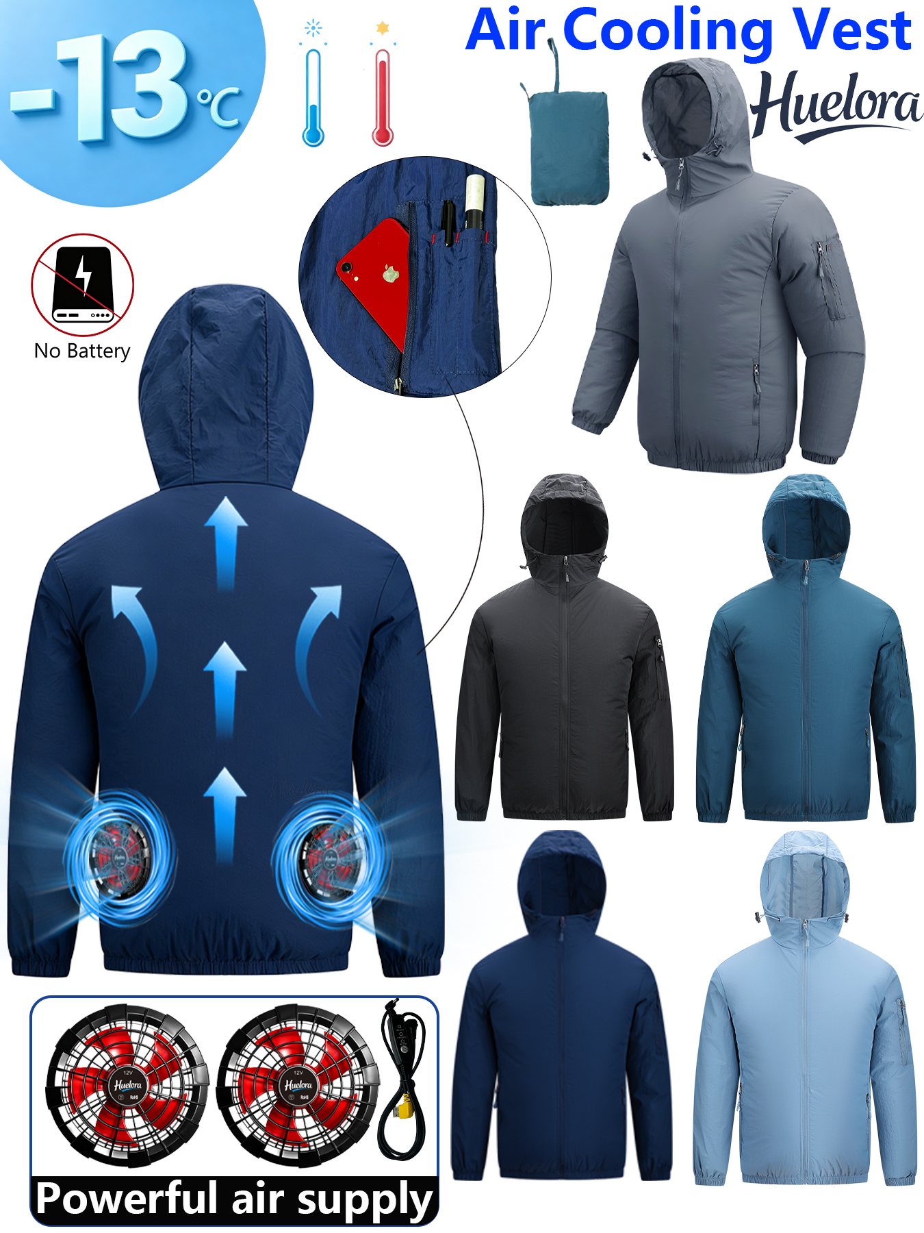 Men's Hooded USB Cooling Jacke - đánh giá và giá Fishing Kit Compact