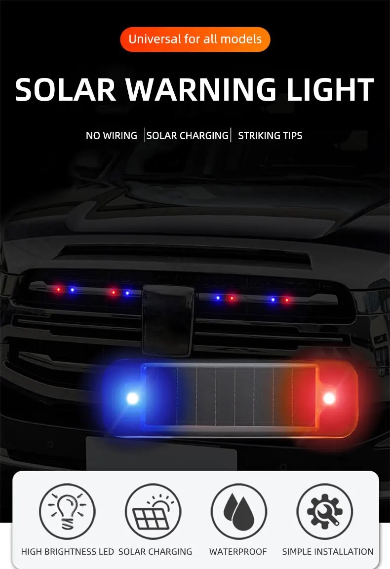 Mini LED Solar Power Car Warni - đánh giá và giá Sos Light Strobe