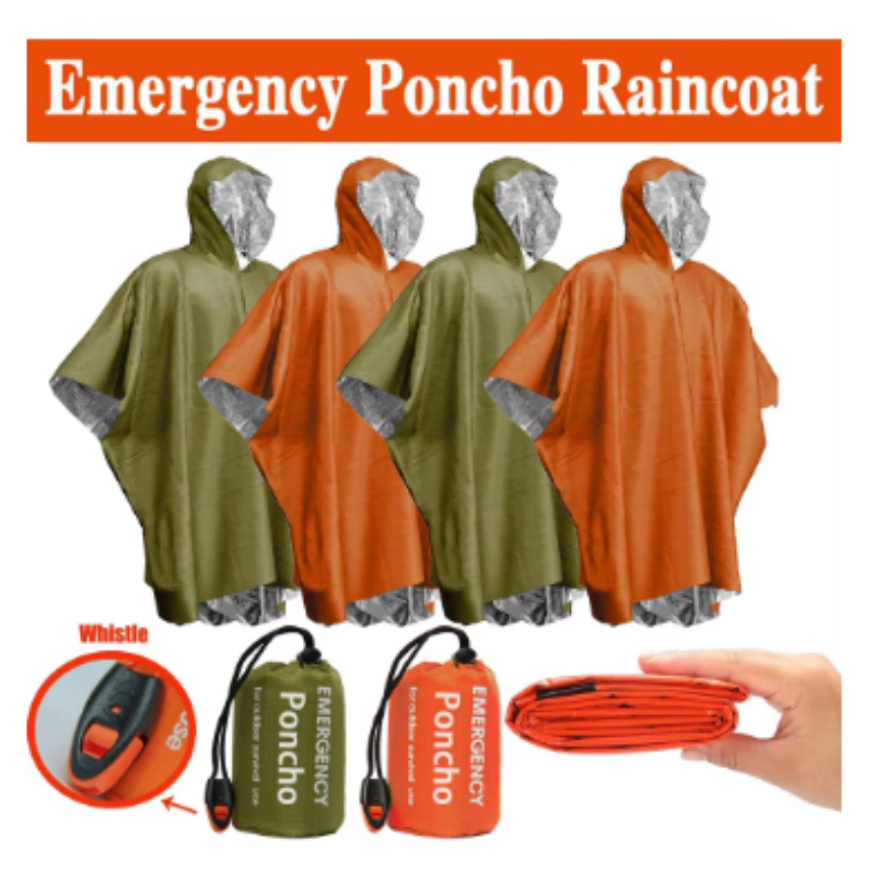 Single-Use Aluminum Film Therm - đánh giá và giá Emergency Poncho Rain